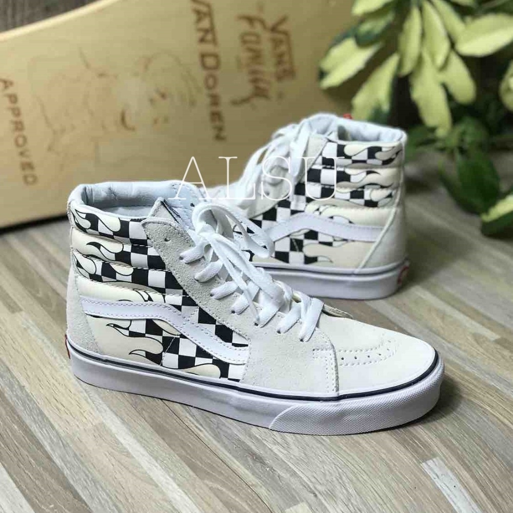 NWT VANS SK8-HI Checker Flame Classic W AUTHENTIC - Picture 3 of 8